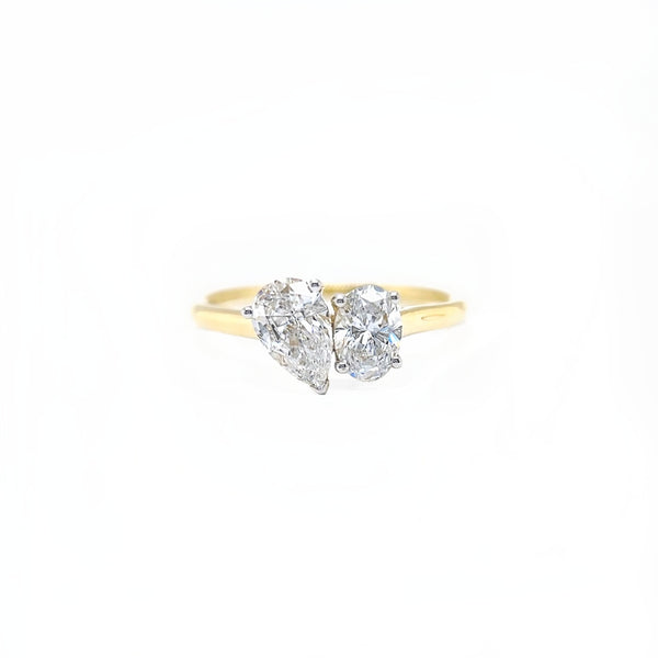 Yellow Gold Lab-Grown Diamond Toi et Moi Ring