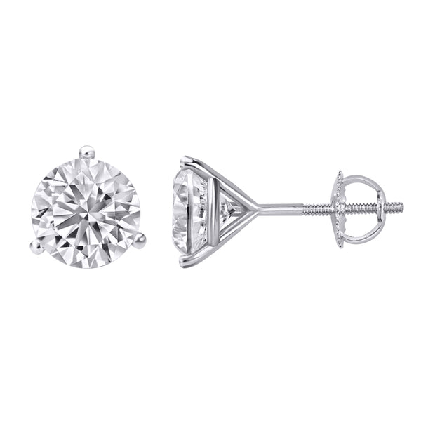 White Gold Lab-Grown Diamond Stud Earrings