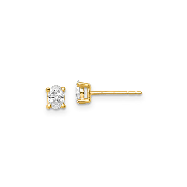 Oval Diamond Stud Earrings