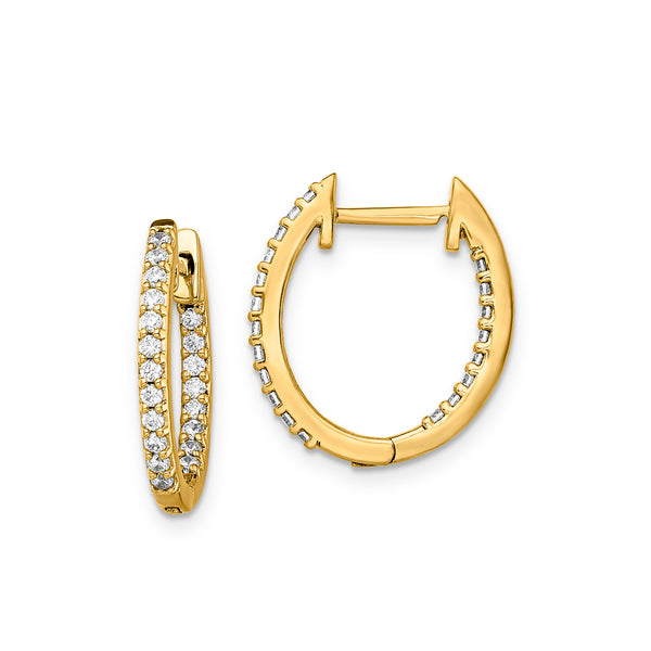 Diamond Inside-Outside Oval Hoop Earrings