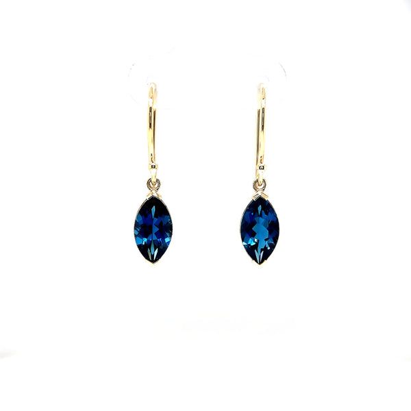 London Blue Topaz Marquise Drop Earrings