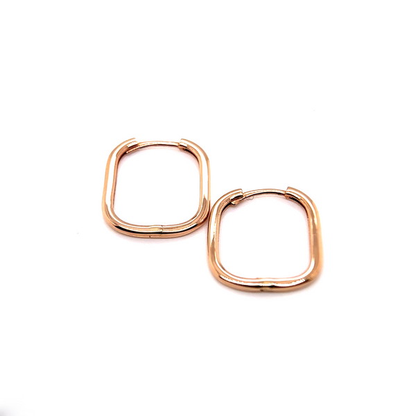 Rose Gold Square Hoop Earrings