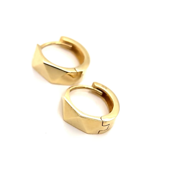 Yellow Gold Hexagonal Hoops