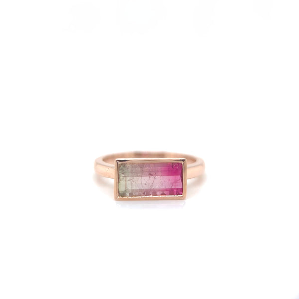 Rose Gold Watermelon Tourmaline Ring