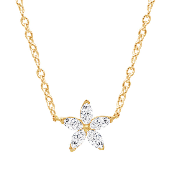 Diamond Marquise Flower Necklace