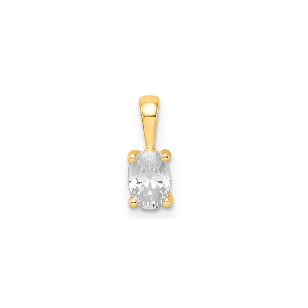 Diamond Oval Claw-Set Pendant