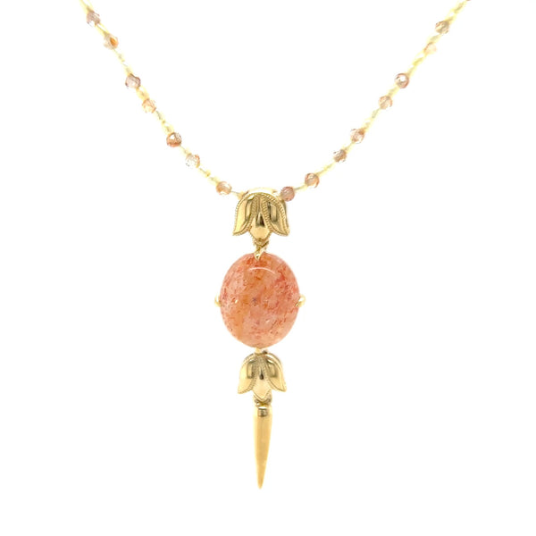 9ct Yellow Gold Oregon Sunstone Pendant