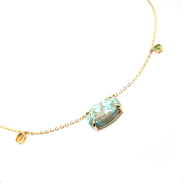 Australian Turquoise and Parti Sapphire & Citrine Necklace