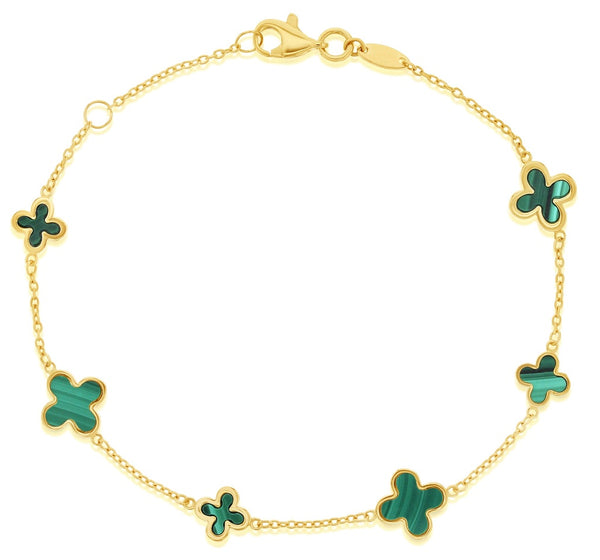 Malachite Clover Bracelet