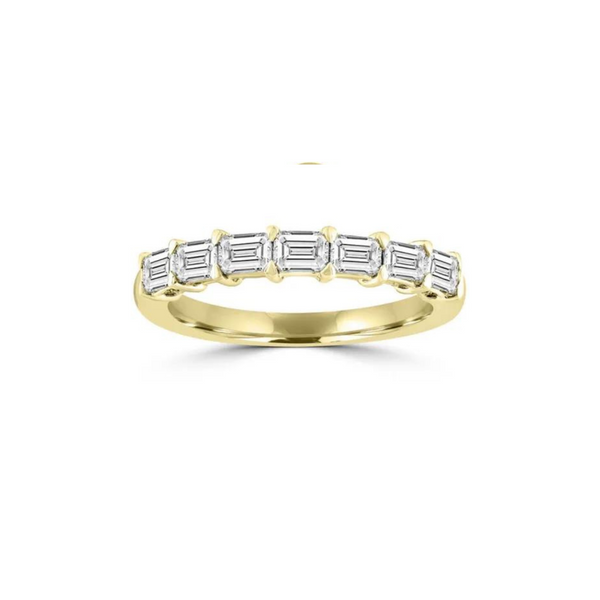 Yellow Gold Emerald Cut Lab-Grown Diamond Ring