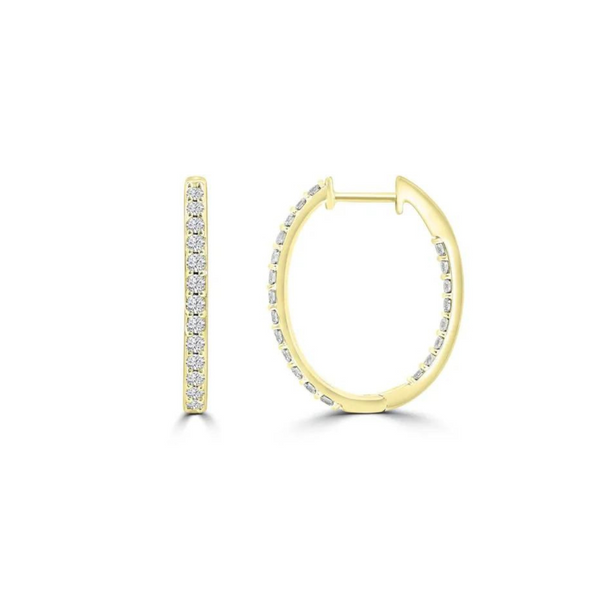 Yellow Gold Lab-Grown Diamond Inside Out Hoop Earrings