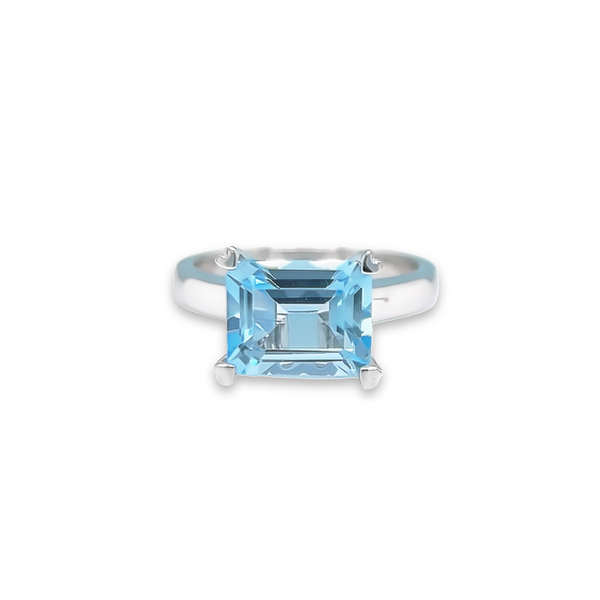 Blue Topaz Horizontal Kaleidoscope Ring